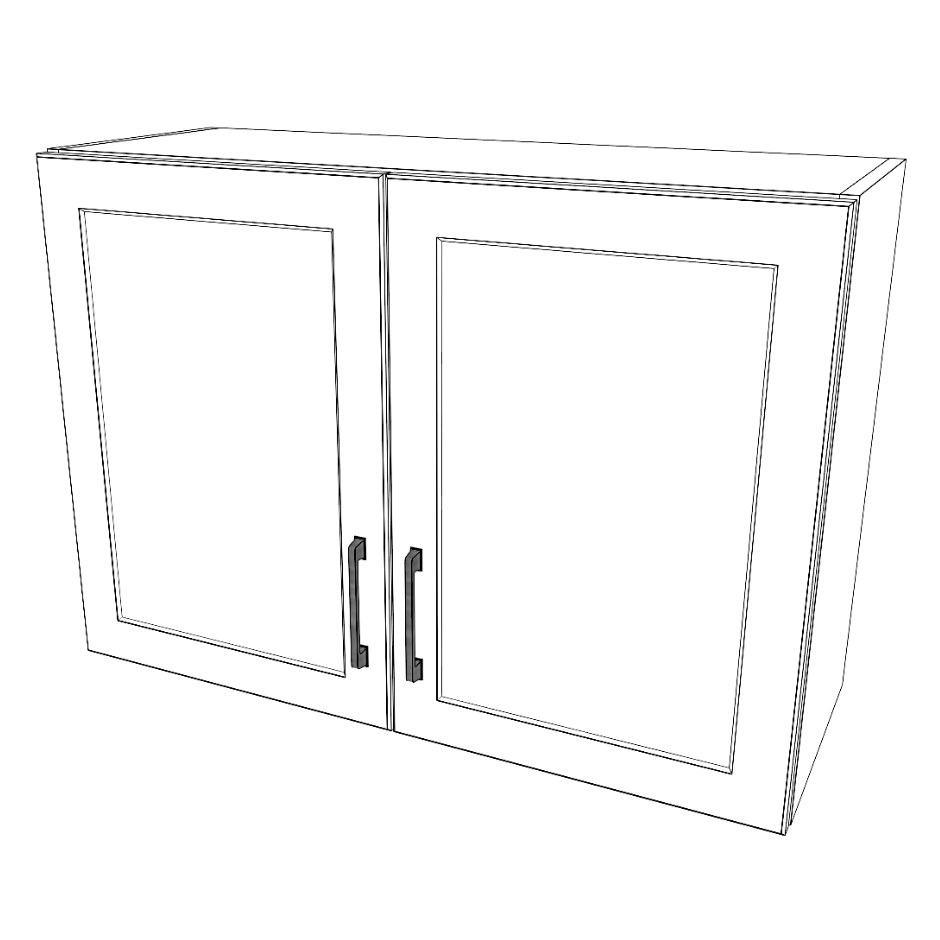 34" Wide x 24" High Wall Cabinet - (White Cabinet Boxes - Painted Doors)