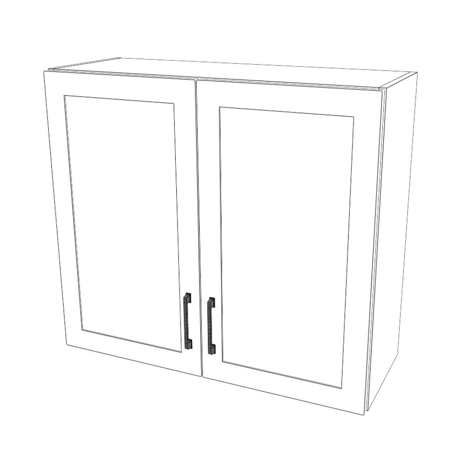 34" Wide x 30" High Stove/fridge Cabinet - (White Cabinet Boxes - Thermofoil Doors)