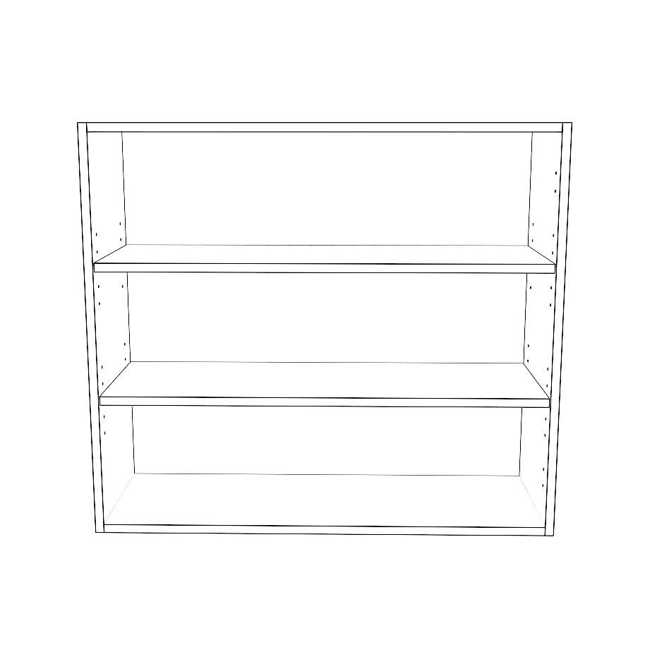 34" Wide x 30" High Wall Cabinet - (White Cabinet Boxes - Painted Doors)