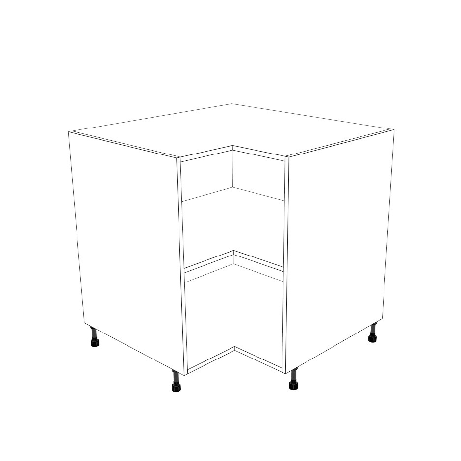 34x34" L Shape Base Corner Cabinet - (White Cabinet Boxes - Thermofoil Doors)