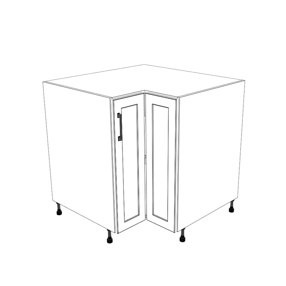 34x34" L Shape Base Corner Cabinet - (White Cabinet Boxes - Thermofoil Doors)
