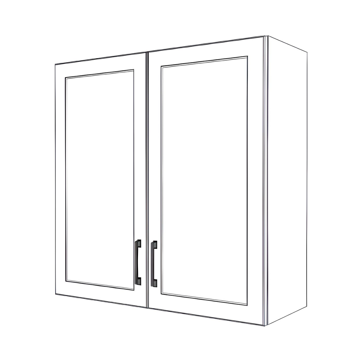 34" Wide x 34" High Wall Cabinet - (White Cabinet Boxes - Thermofoil Doors)