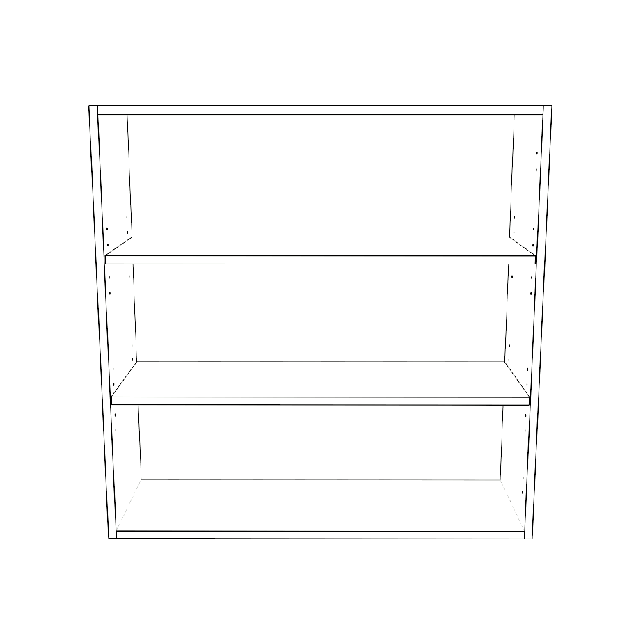 34" Wide x 34" High Wall Cabinet - (White Cabinet Boxes - Painted Doors)