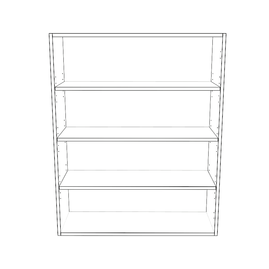 34" Wide x 42" High Wall Cabinet - (White Cabinet Boxes - Thermofoil Doors)