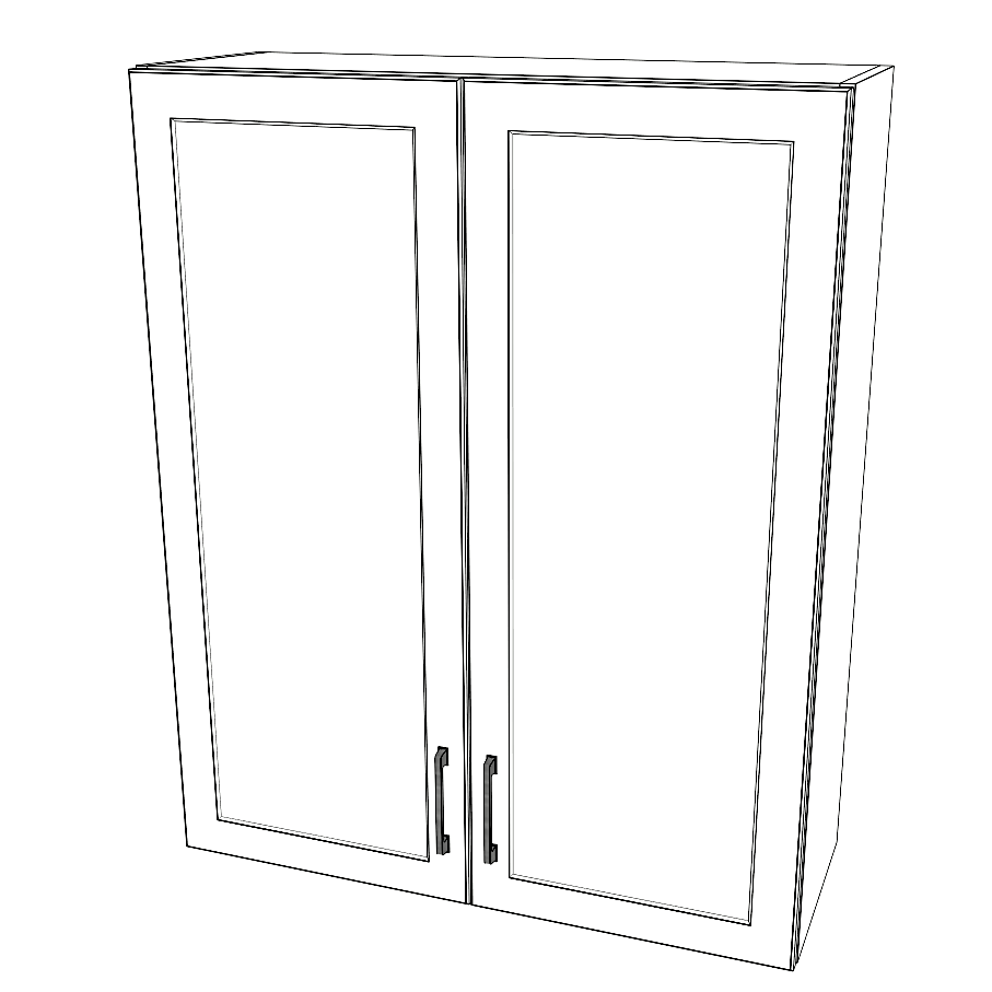34" Wide x 42" High Wall Cabinet - (White Cabinet Boxes - Thermofoil Doors)