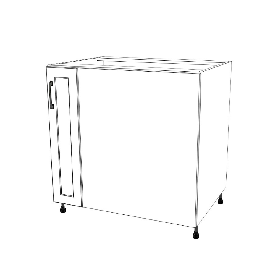 35" Blind Corner Base Cabinet - Door on Right/Left Side - (White Cabinet Boxes - Thermofoil Doors)