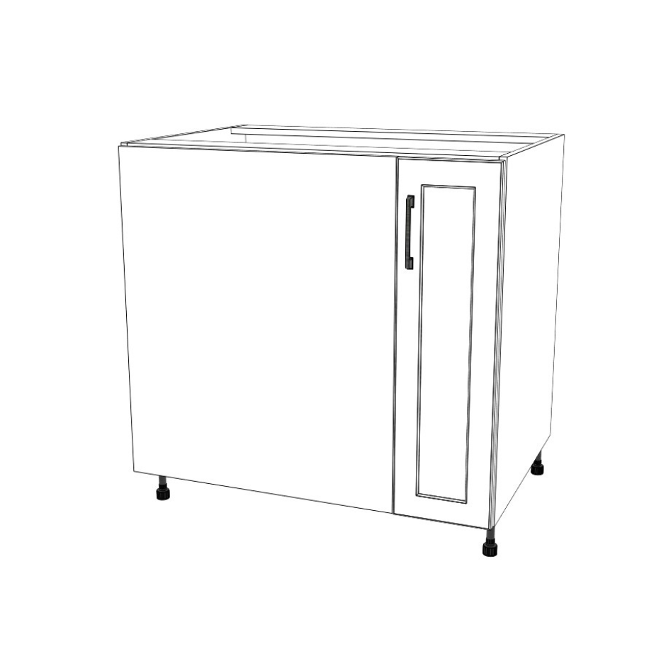 35" Blind Corner Base Cabinet - Door on Right/Left Side - (White Cabinet Boxes - Thermofoil Doors)
