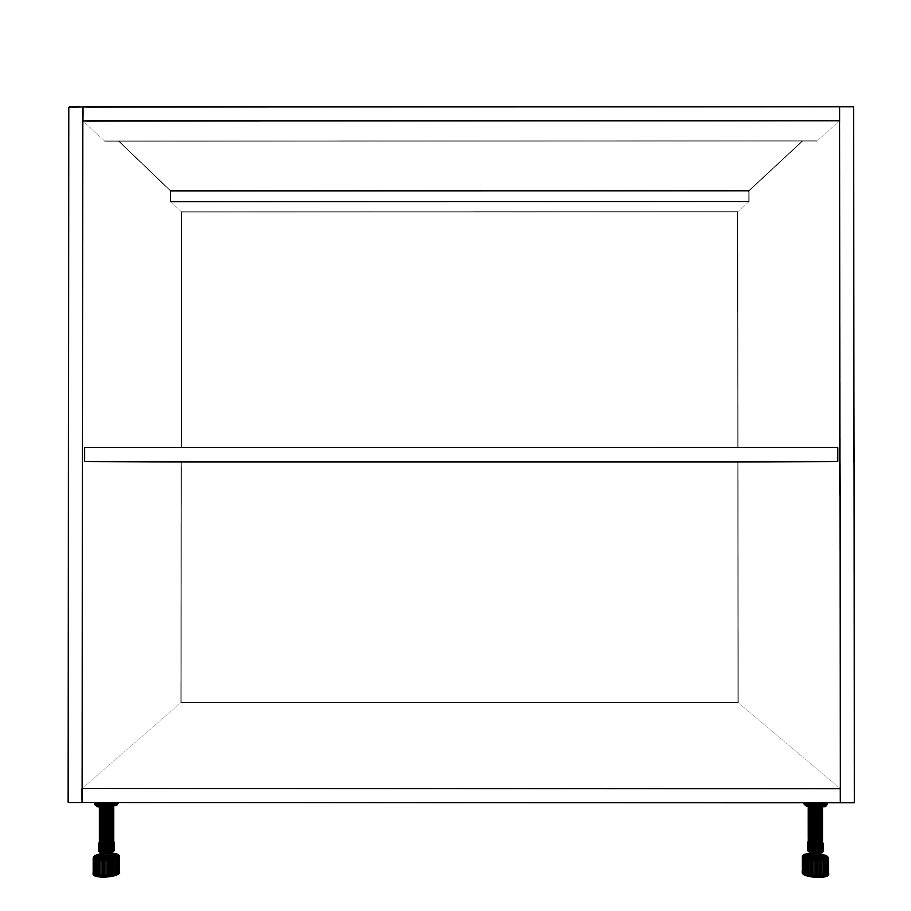35" Wide Base Cabinet - (White Cabinet Boxes - Painted Doors)
