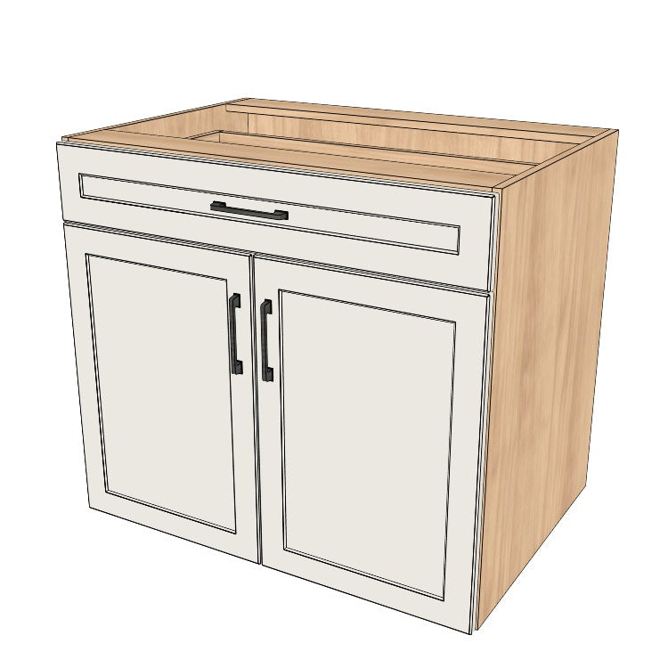 35" Wide Base Cabinet With Drawer On Top - (Ply Wood Boxes - Thermofoil Doors)