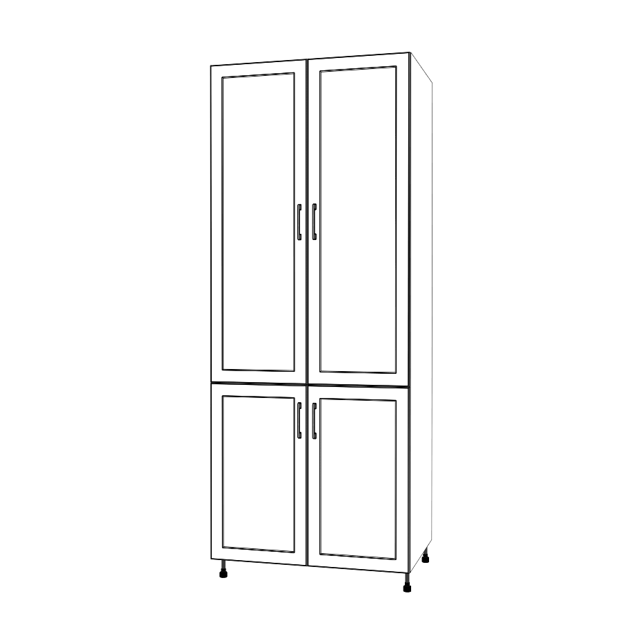 35" Wide Tall Pantry Cabinet - (White Cabinet Boxes - Painted Doors) 24 D