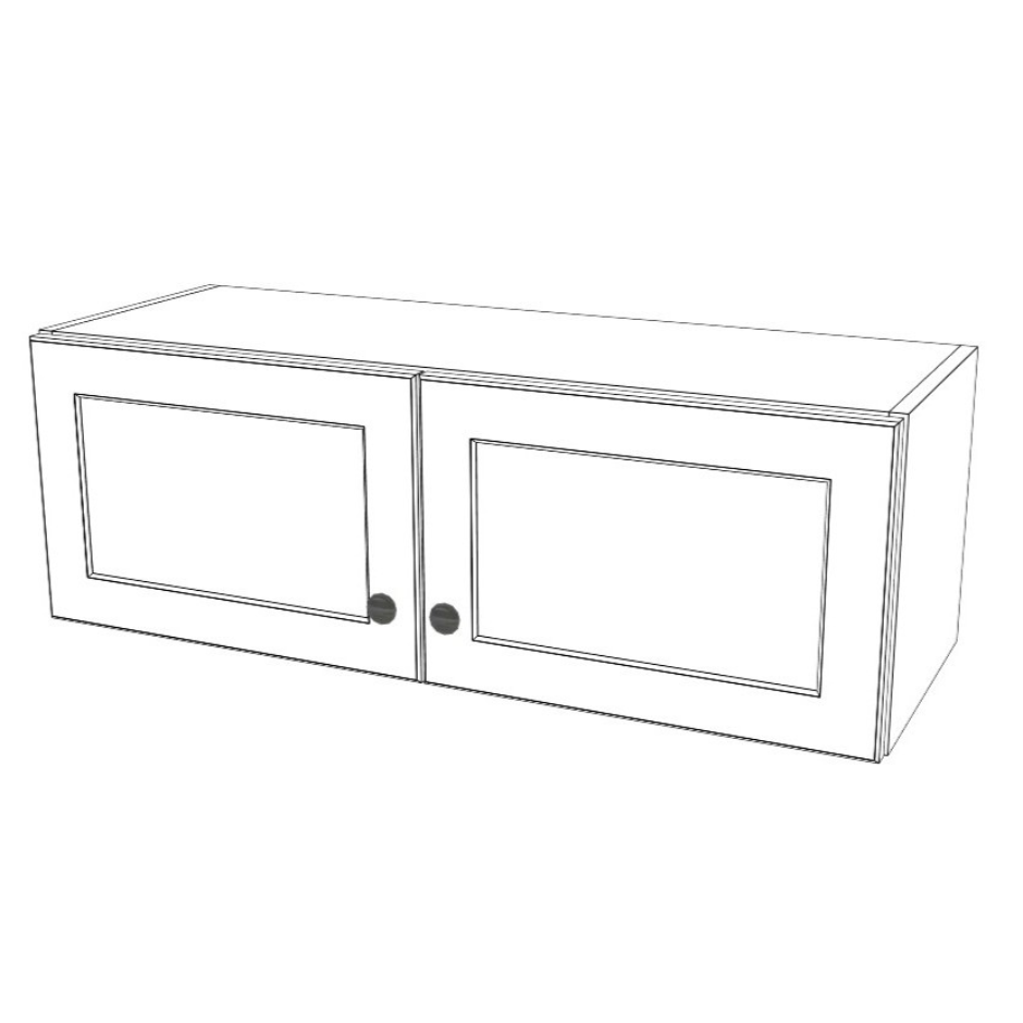 35" Wide x 12" High Wall Cabinet - (White Cabinet Boxes - Thermofoil Doors)