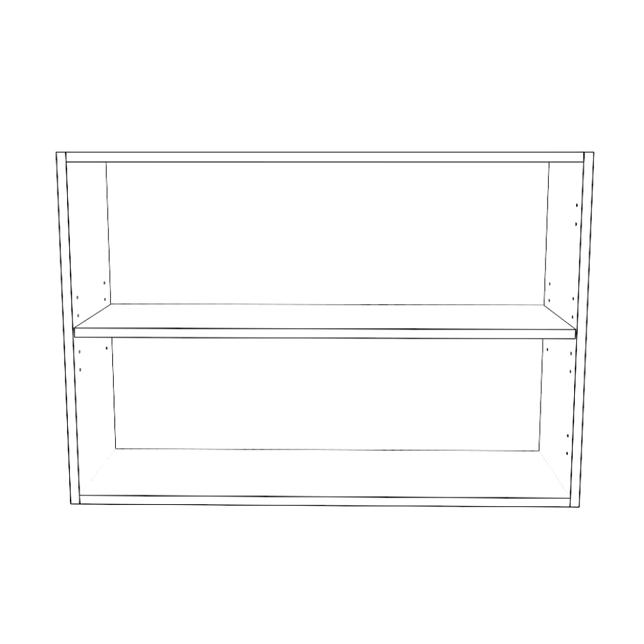 35" Wide x 24" High Wall Cabinet - (White Cabinet Boxes - Thermofoil Doors)