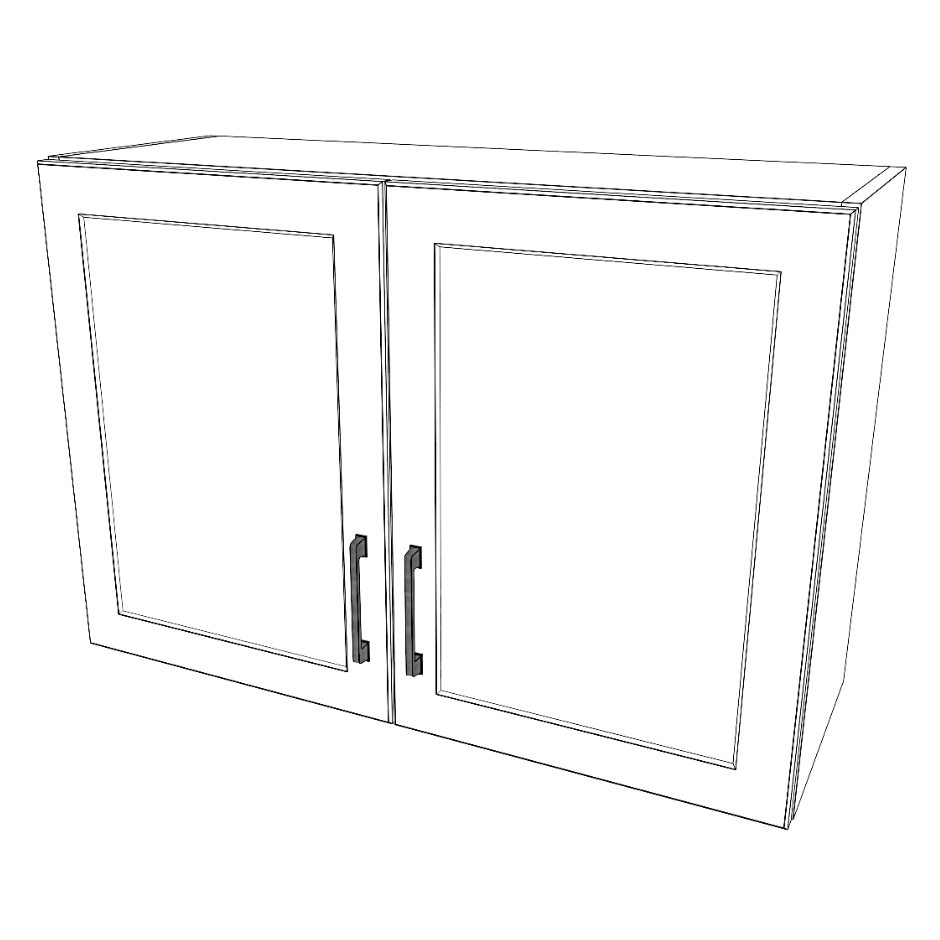 35" Wide x 24" High Wall Cabinet - (White Cabinet Boxes - Painted Doors)