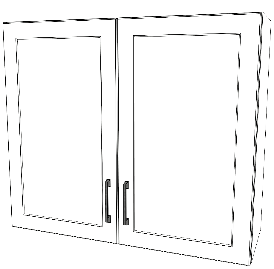 35" Wide x 30" High Wall Cabinet - (White Cabinet Boxes - Painted Doors)