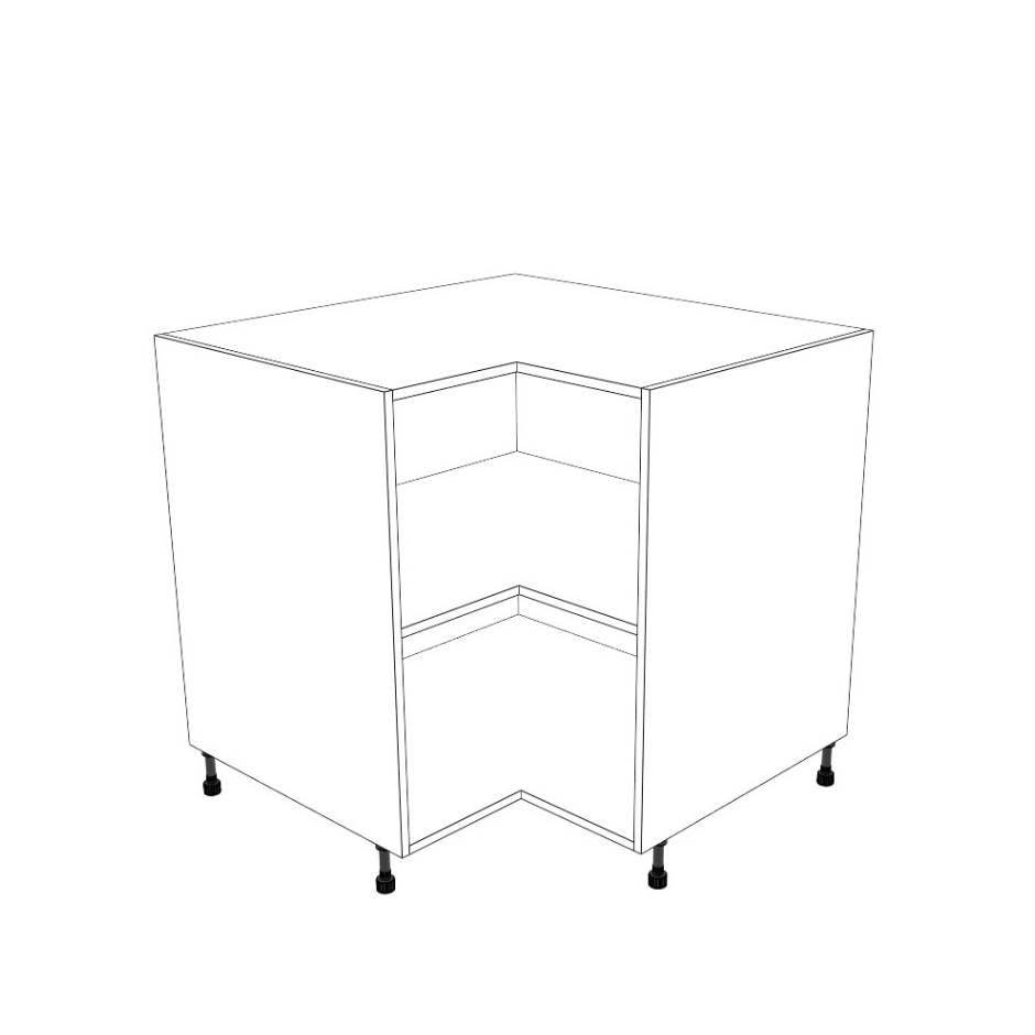 35x35" L Shape Base Corner Cabinet - (White Cabinet Boxes - Thermofoil Doors)