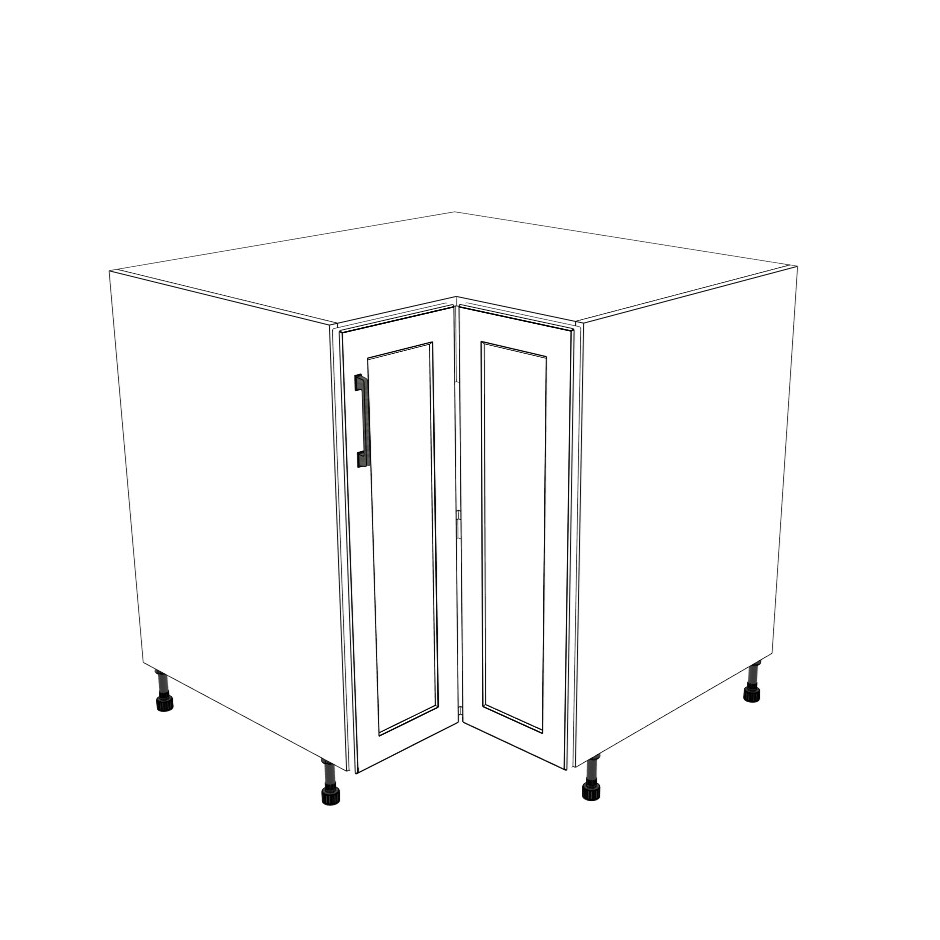 35x35" L Shape Base Corner Cabinet - (White Cabinet Boxes - Thermofoil Doors)