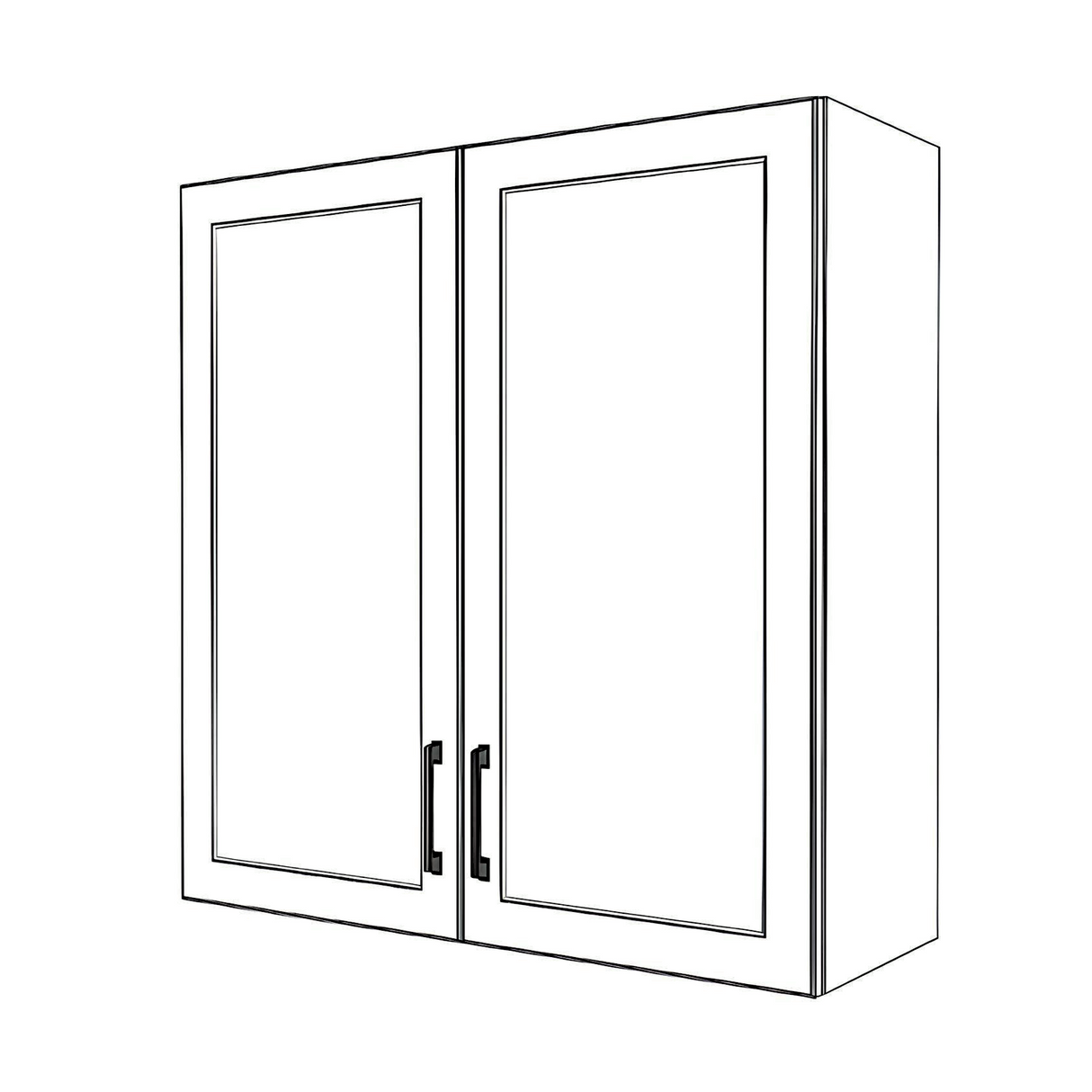 35" Wide x 36" High Wall Cabinet - (White Cabinet Boxes - Painted Doors)