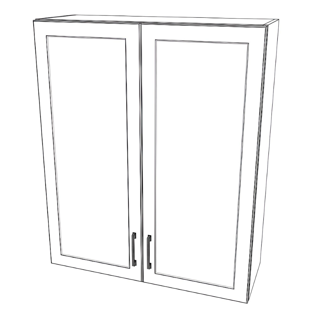35" Wide x 42" High Wall Cabinet - (White Cabinet Boxes - Painted Doors)