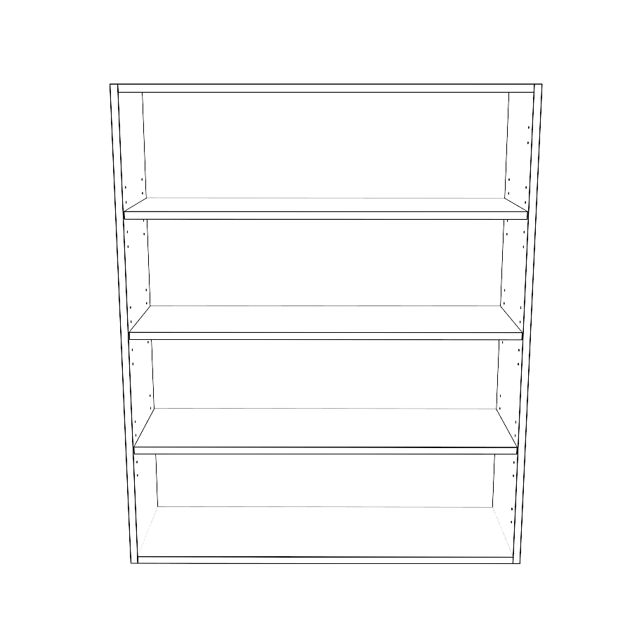 35" Wide x 42" High Wall Cabinet - (White Cabinet Boxes - Painted Doors)