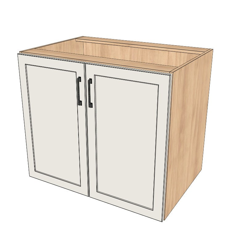 36" Wide Base Cabinet - Sink Cabinet - No Back - (Ply Wood Boxes - Thermofoil Doors)