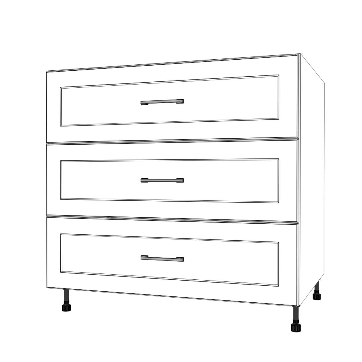 36" Wide Drawer Cabinet - (White Cabinet Boxes - Thermofoil Doors)