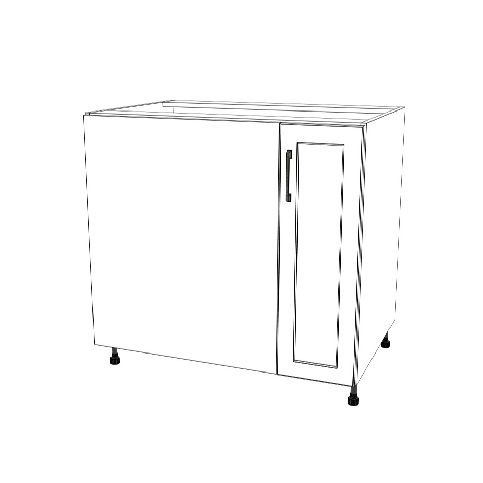 36" Blind Corner Base Cabinet - Door on Right/Left Side - (White Cabinet Boxes - Thermofoil Doors)