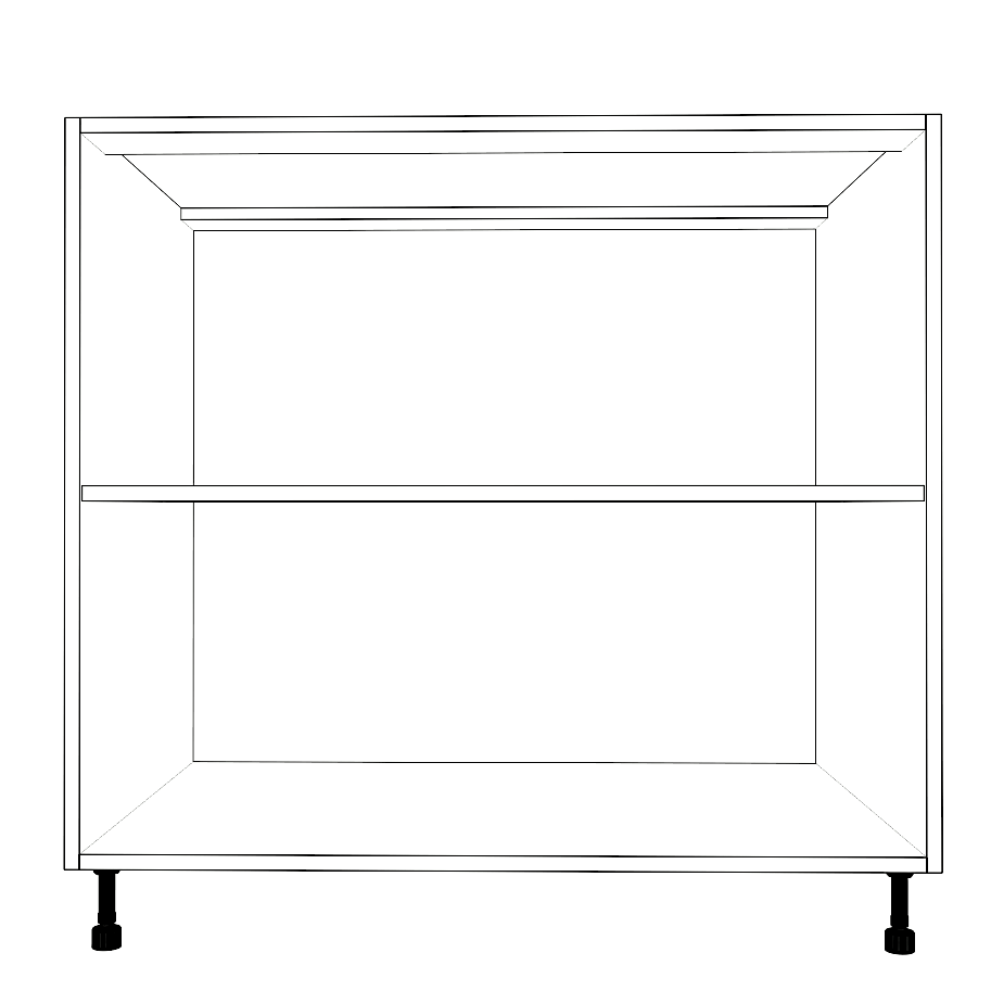 36" Wide Base Cabinet - (White Cabinet Boxes - Painted Doors)