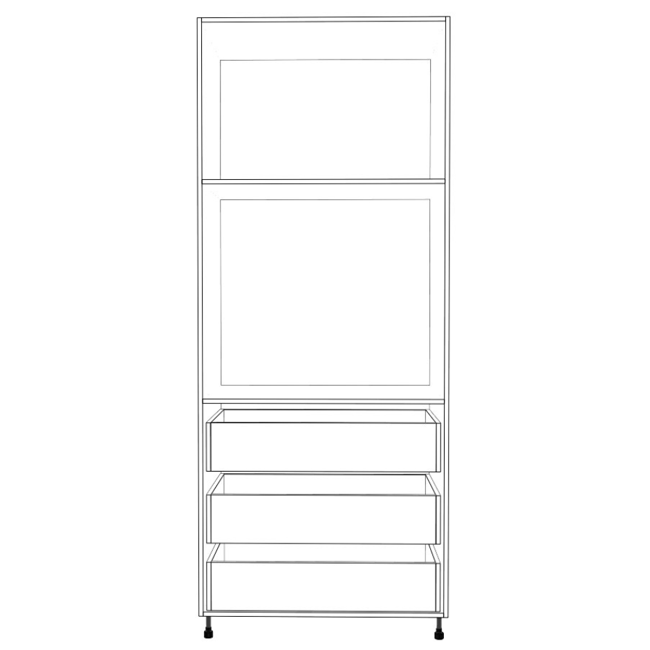 36" Wide Built In - 80-96 High - 34" 3 Drawer Max - 24 Deep - (White Cabinet Boxes - Thermofoil Doors)