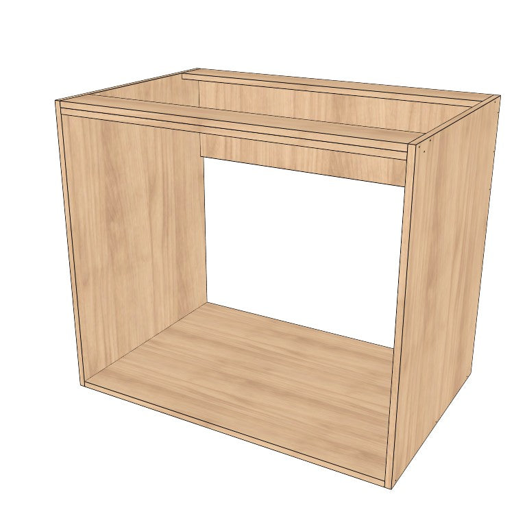 36" Wide Base Cabinet - Sink Cabinet - No Back - (Ply Wood Boxes - Thermofoil Doors)