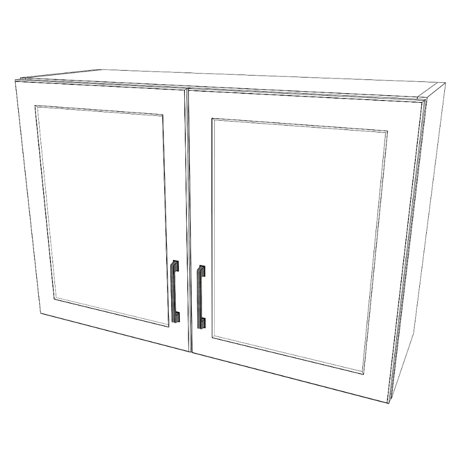 36" Wide x 24" High Wall Cabinet - (White Cabinet Boxes - Painted Doors)