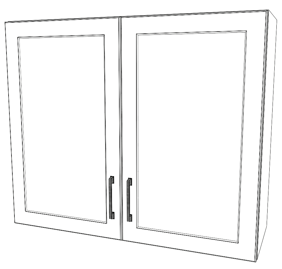 36" Wide x 30" High Wall Cabinet - (White Cabinet Boxes - Painted Doors)