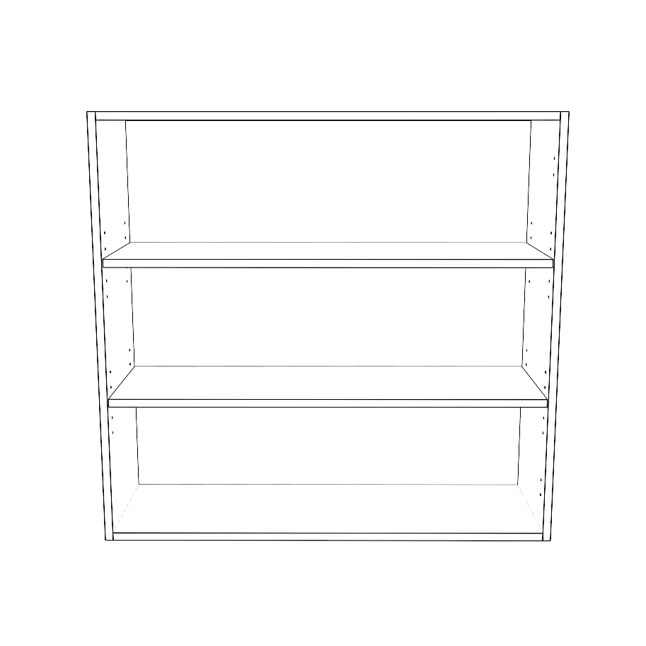 36" Wide x 34" High Wall Cabinet - (White Cabinet Boxes - Thermofoil Doors)