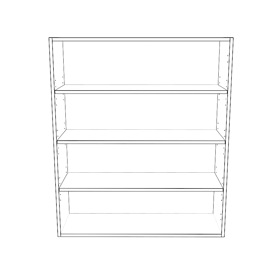 36" Wide x 42" High Wall Cabinet - (White Cabinet Boxes - Thermofoil Doors)