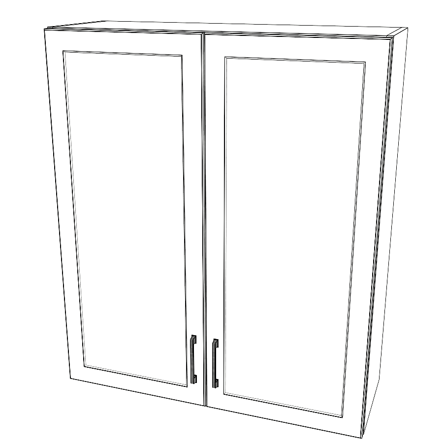 36" Wide x 42" High Wall Cabinet - (White Cabinet Boxes - Thermofoil Doors)