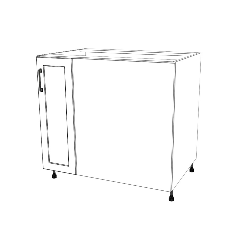 37" Blind Corner Base Cabinet - Door on Right/Left Side - (White Cabinet Boxes - Thermofoil Doors)