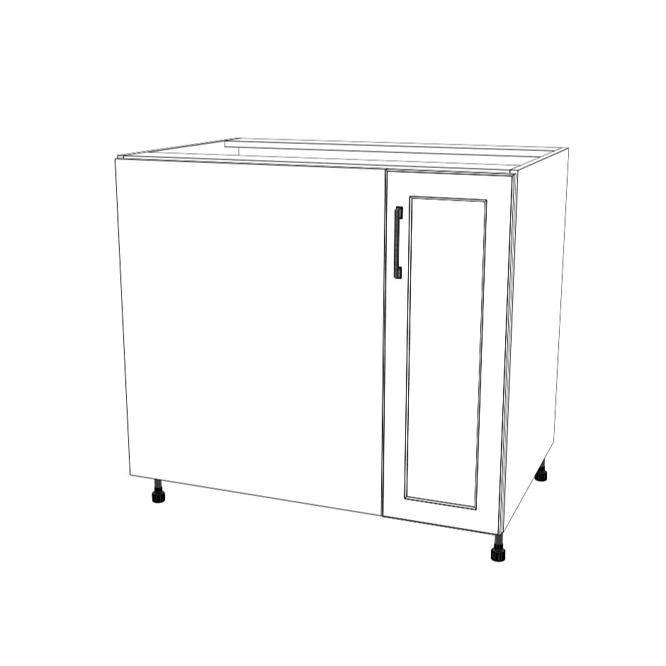 37" Blind Corner Base Cabinet - Door on Right/Left Side - (White Cabinet Boxes - Thermofoil Doors)