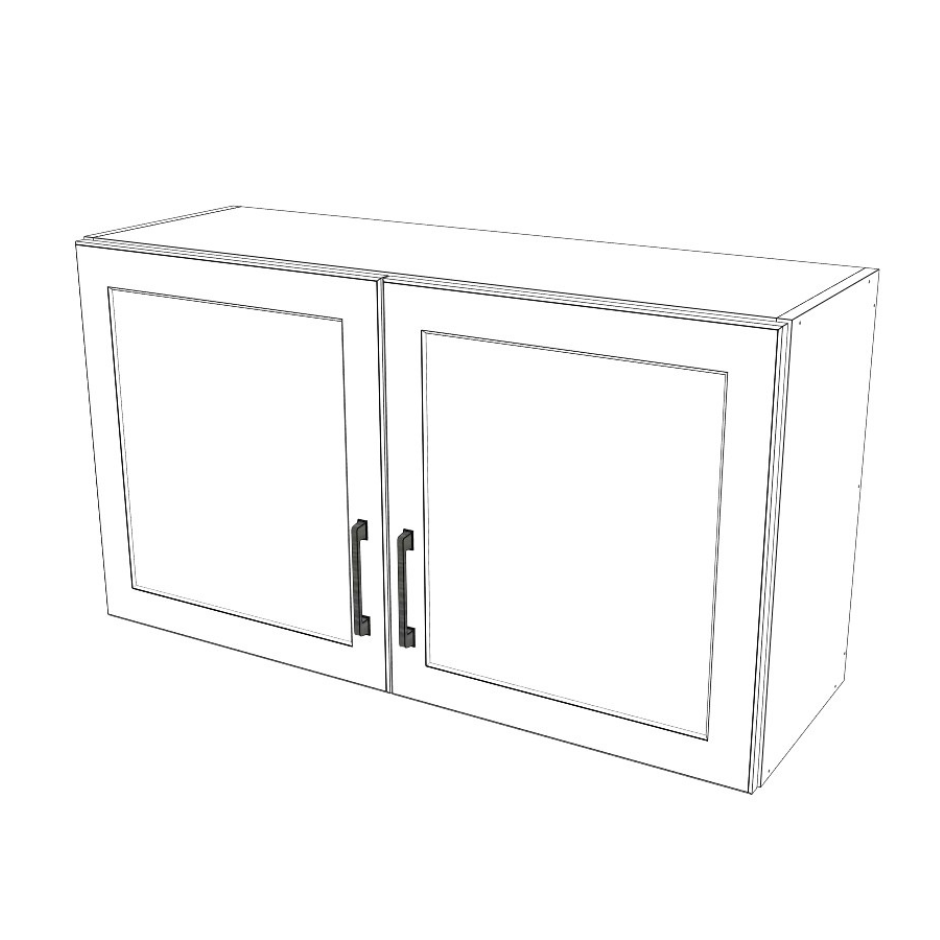 38" Wide x 21" High x 24" Deep  Stove/Fridge Cabinet - (White Cabinet Boxes - Painted Doors)