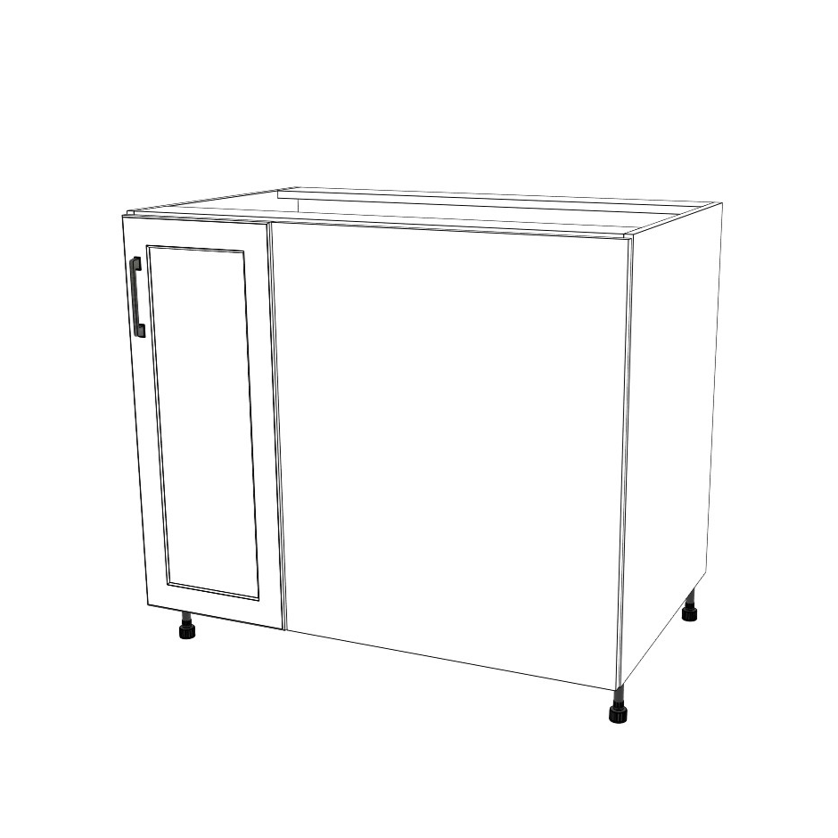 39" Blind Corner Base Cabinet - Door on Right/Left Side - (White Cabinet Boxes - Painted Doors)