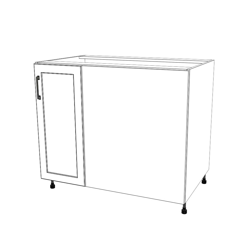 40" Blind Corner Base Cabinet - Door on Right/Left Side - (White Cabinet Boxes - Painted Doors)