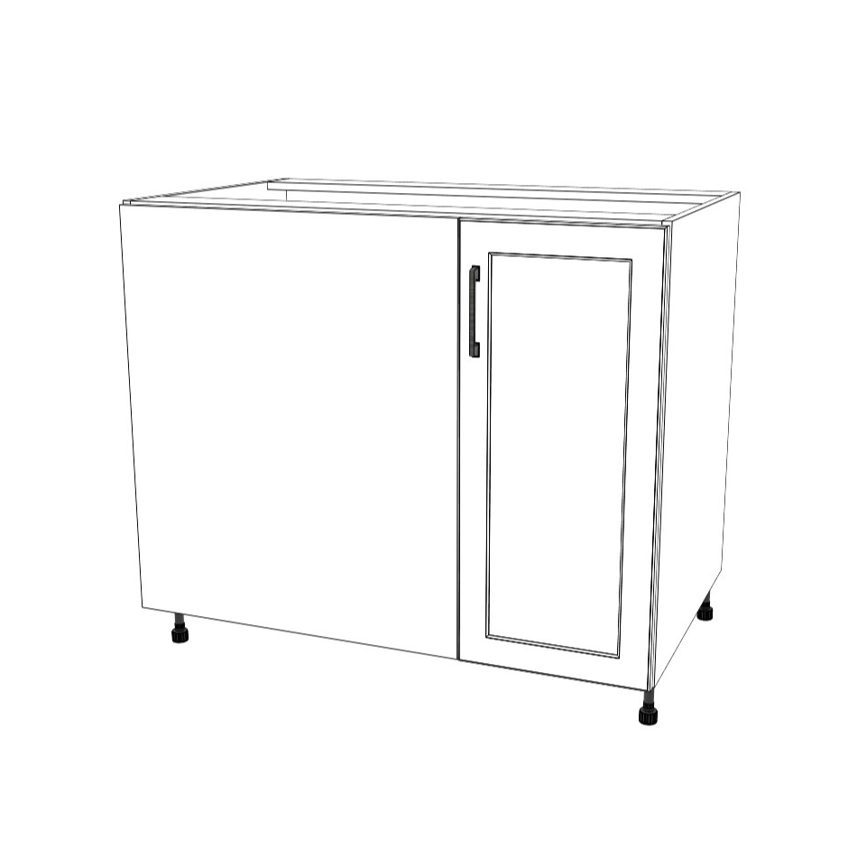 40" Blind Corner Base Cabinet - Door on Right/Left Side - (White Cabinet Boxes - Thermofoil Doors)