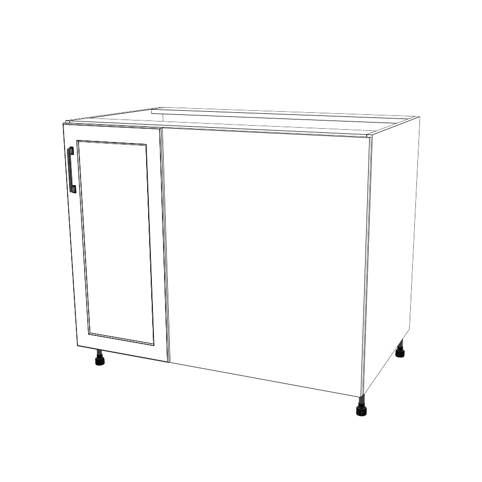 41" Blind Corner Base Cabinet - Door on Right/Left Side - (White Cabinet Boxes - Thermofoil Doors)