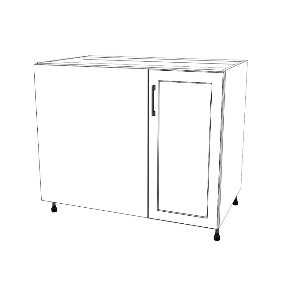 41" Blind Corner Base Cabinet - Door on Right/Left Side - (White Cabinet Boxes - Thermofoil Doors)