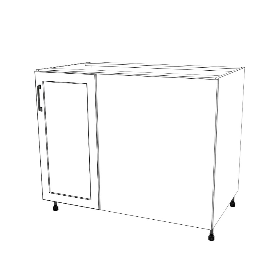 42" Blind Corner Base Cabinet - Door on Right/Left Side - (White Cabinet Boxes - Thermofoil Doors)