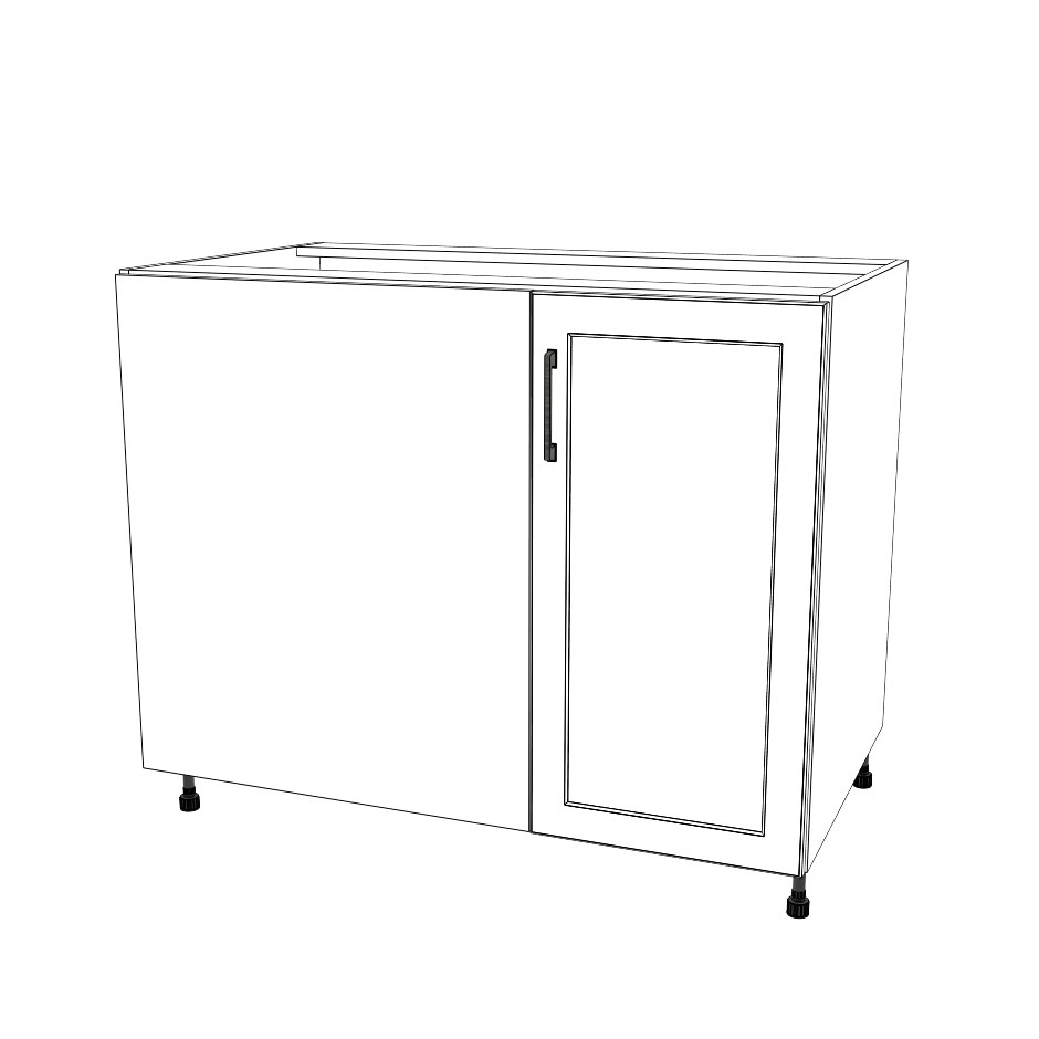 42" Blind Corner Base Cabinet - Door on Right/Left Side - (White Cabinet Boxes - Thermofoil Doors)