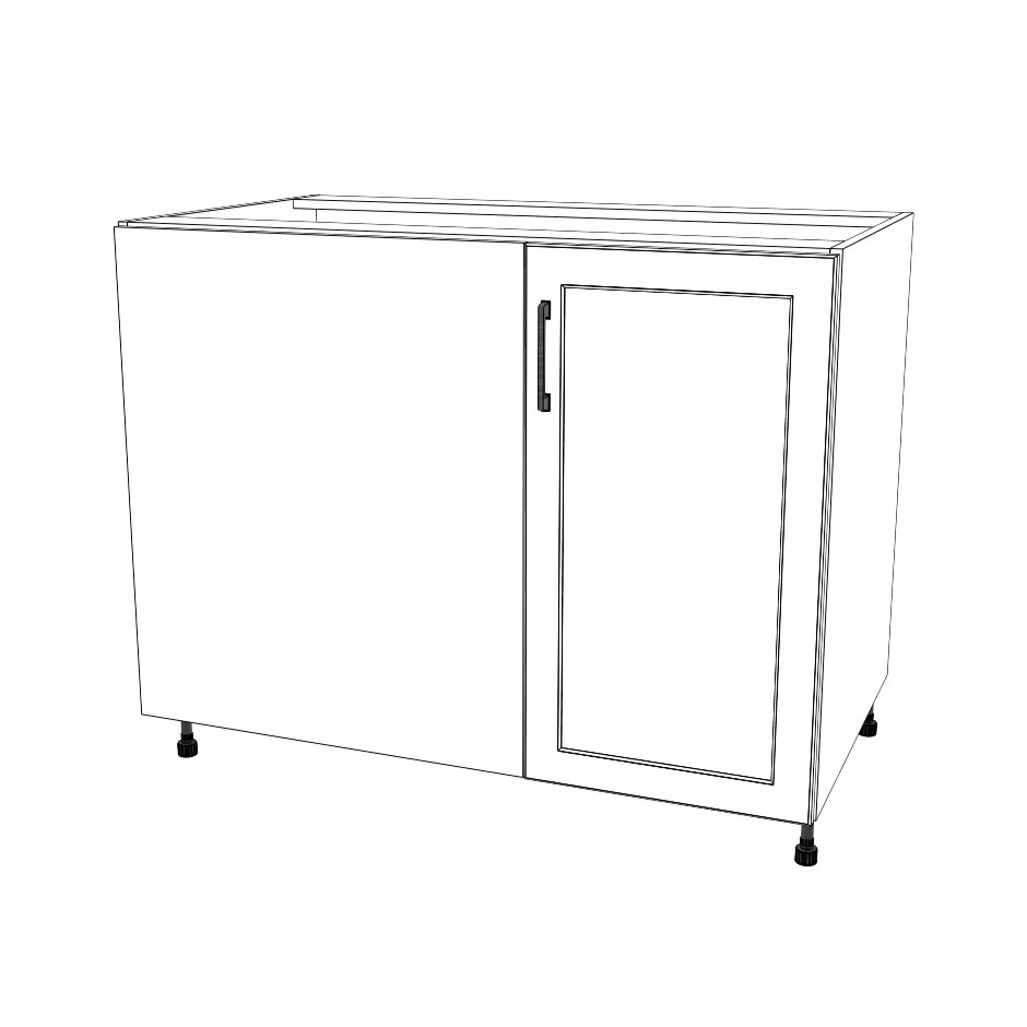 43" Blind Corner Base Cabinet - Door on Right/Left Side - (White Cabinet Boxes - Thermofoil Doors)