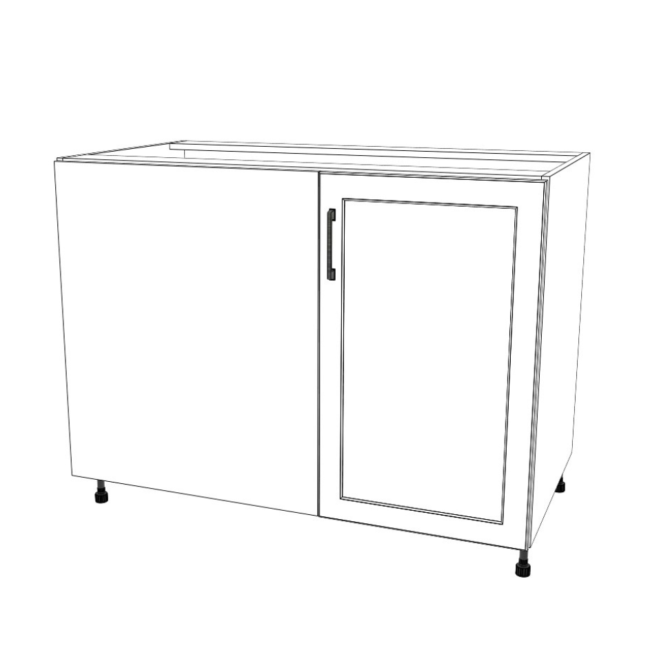 45" Blind Corner Base Cabinet - Door on Right/Left Side - (White Cabinet Boxes - Painted Doors)