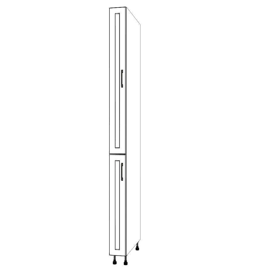 6" Wide Tall Pantry Cabinet - (White Cabinet Boxes - Painted Doors) 24 D