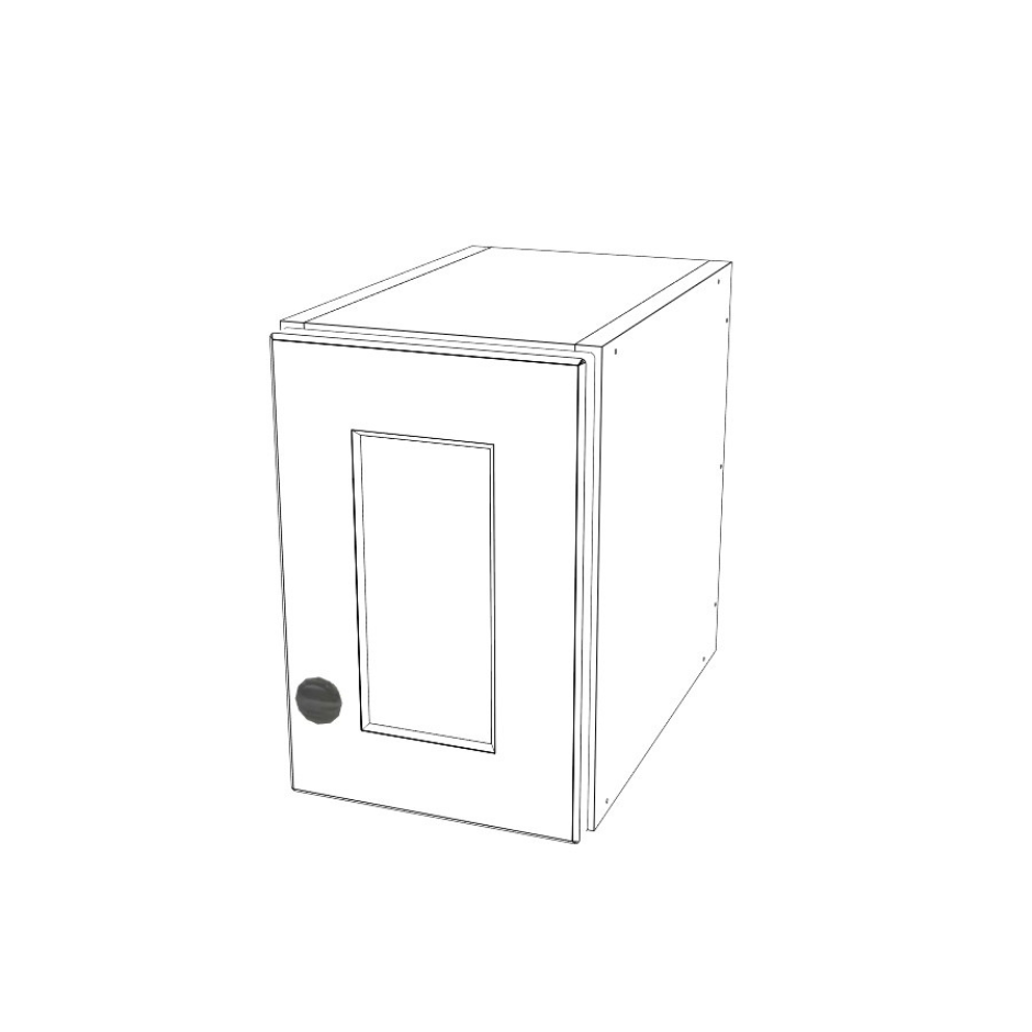 8" Wide x 12" High Wall Cabinet - (White Melamine Cabinet Boxes - Painted Doors)