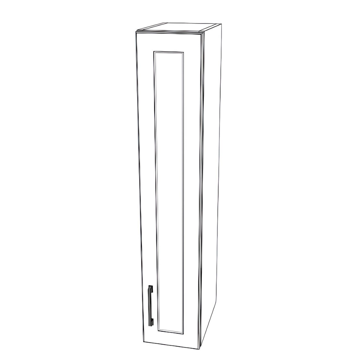 7" Wide x 42" High Wall Cabinet - (White Cabinet Boxes - Painted Doors)