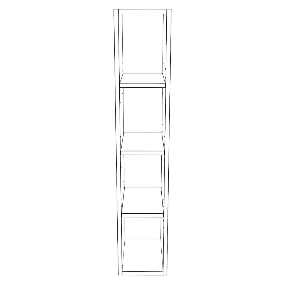 8" Wide x 42" High Wall Cabinet - (White Cabinet Boxes - Painted Doors)